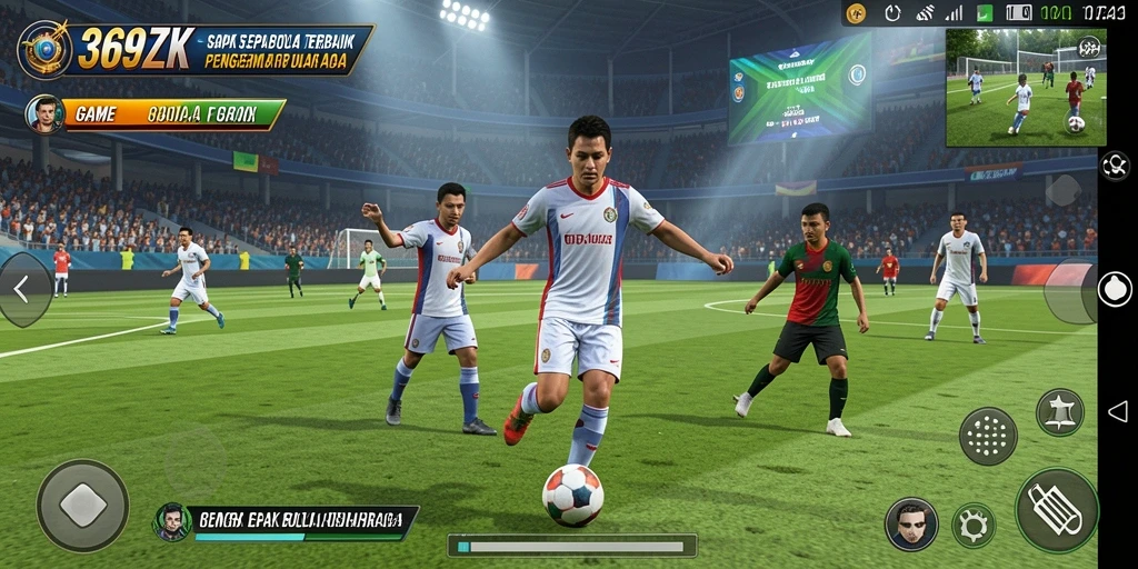 Tampilan gameplay mendebarkan dari 369ZK dengan aksi sepak bola yang intens.