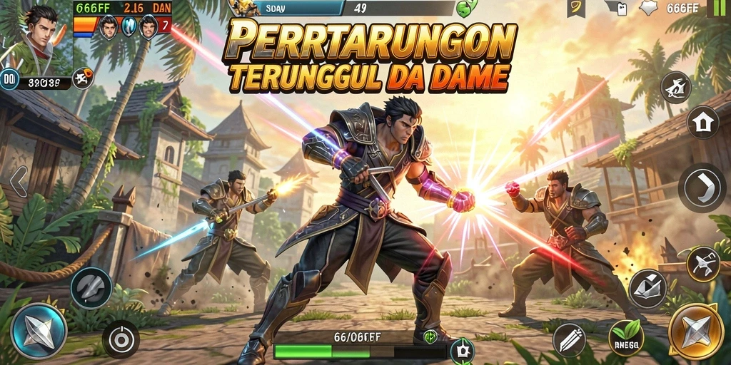 Tampilan mendebarkan dari gameplay 666FF dengan pertarungan seru.
