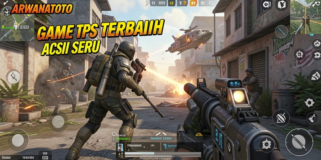 Tangkapan layar utama ARWANATOTO menampilkan aksi seru dalam gameplay TPS.