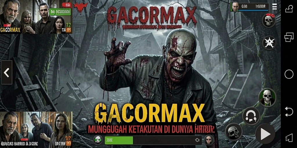 Screenshot GACORMAX menampilkan aksi menegangkan di lokasi menyeramkan.