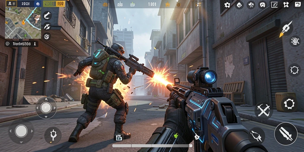 Tampak penuh aksi dalam gameplay TPS HARAPJP yang menegangkan.