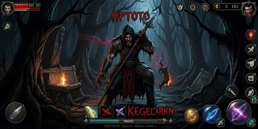 Tangkapan layar HPTOTO menampilkan suasana mencekam dan gameplay yang menyeramkan.