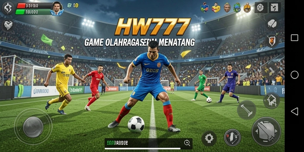Screenshot gameplay HW777 yang menunjukkan aksi olahraga seru.