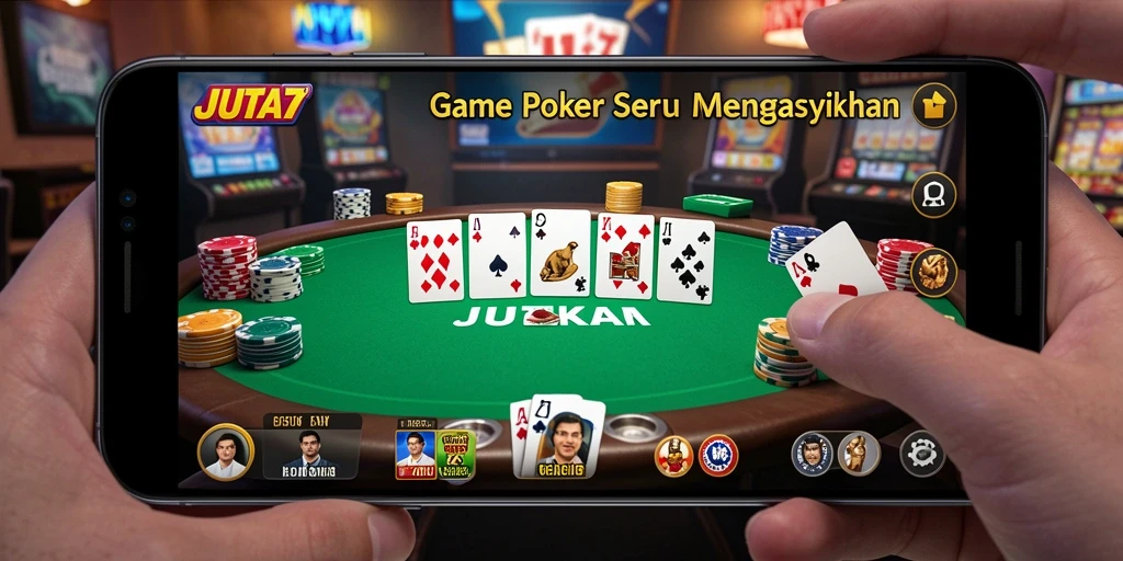 Gameplay JUTA7 yang seru dan menegangkan dalam permainan poker.
