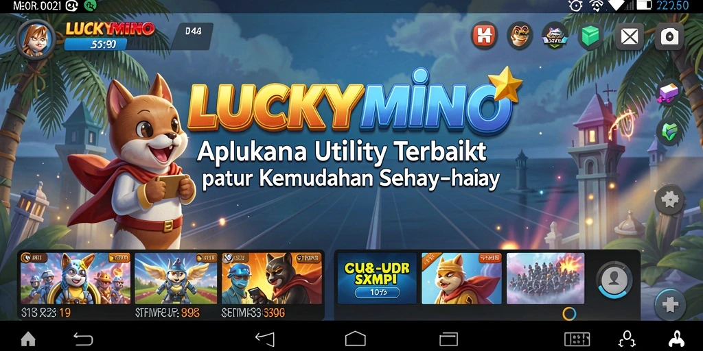 Tampilan screenshot LUCKYMINO menampilkan fitur-fitur Utility yang memudahkan pengguna.