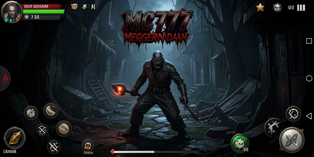 Tampilan gameplay menegangkan di dunia kegelapan MC777.