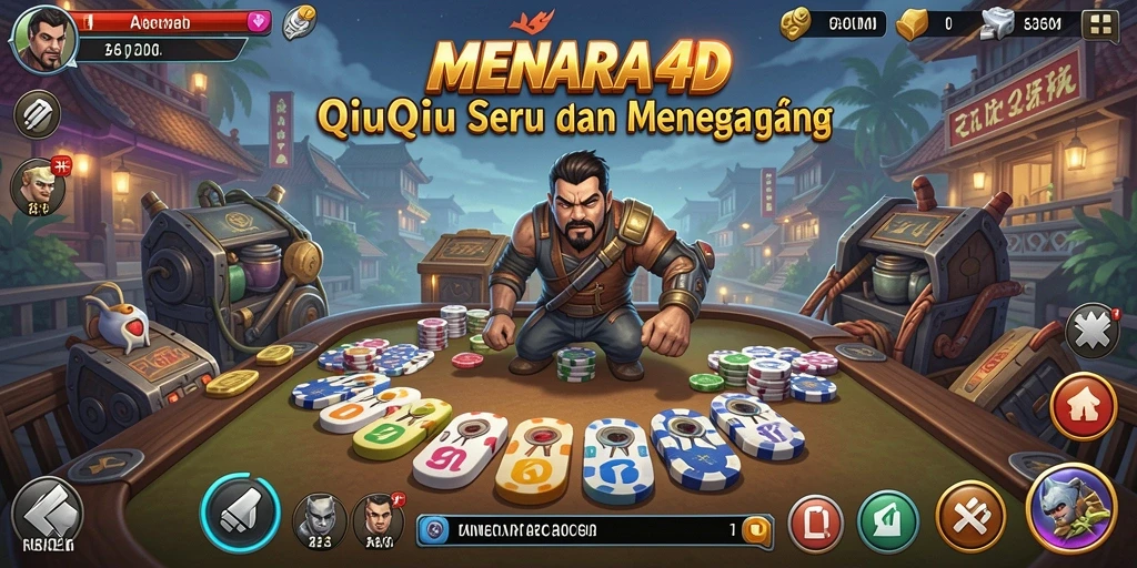 Tampilan gameplay seru dalam MENARA4D saat bermain QiuQiu.