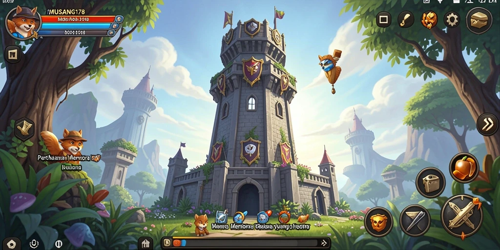 Tampilan menarik dari gameplay Tower Defense MUSANG178.