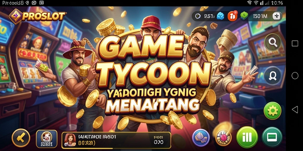 Screenshot gameplay <strong>PROSLOT</strong> menunjukkan keseruan dalam membangun kasino.