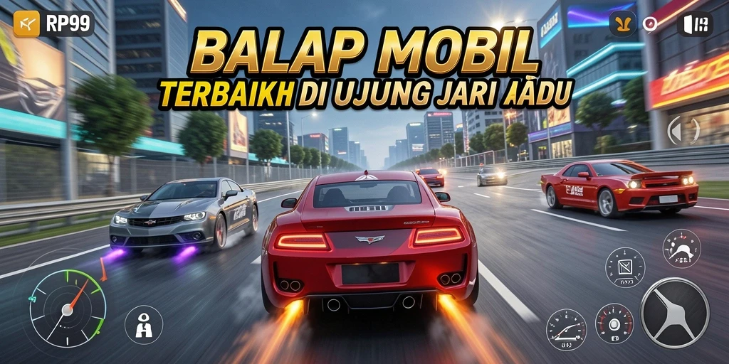 Gambaran gameplay intens balap mobil di RP99.
