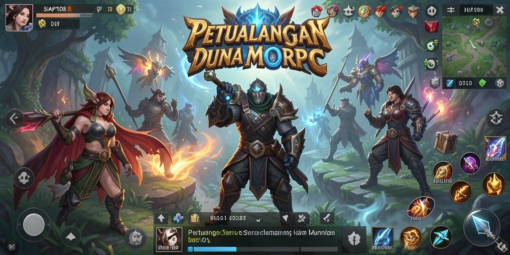 Screenshot gameplay SIAP108 menampilkan pertarungan epik dan eksplorasi dunia.