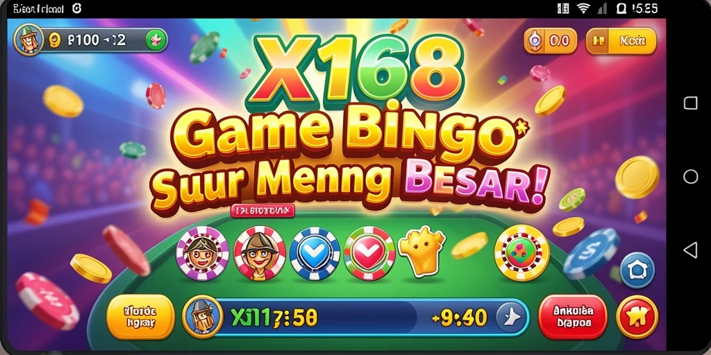 Tangkapan layar utama X168 yang menampilkan gameplay Bingo yang menarik.