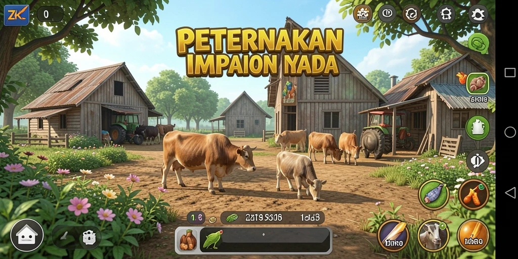 Gameplay ZK9 menampilkan proses bertani yang seru dan menarik.